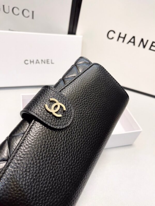 CHANEL LONG FLAP WALLET BLACK 19CM - Image 4