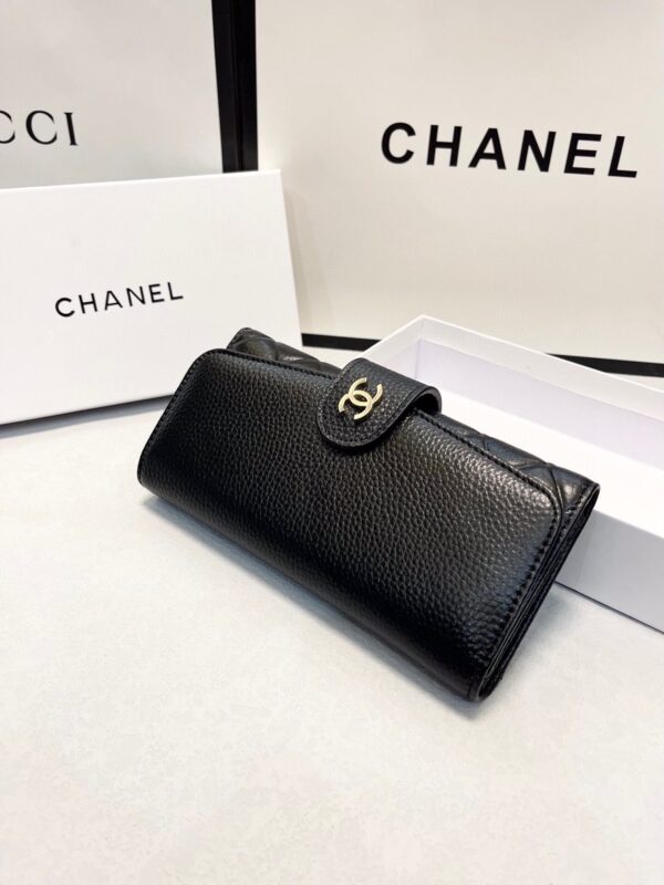 CHANEL LONG FLAP WALLET BLACK 19CM - Image 6
