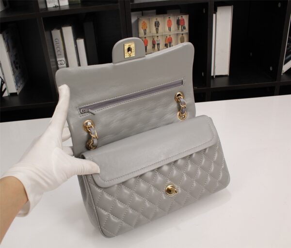 CHANEL CLASSIC FLAP GRAY GOLD HARDWARE 25CM - Image 3