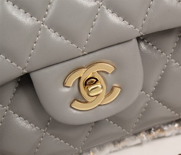 CHANEL CLASSIC FLAP GRAY GOLD HARDWARE 25CM - Image 5