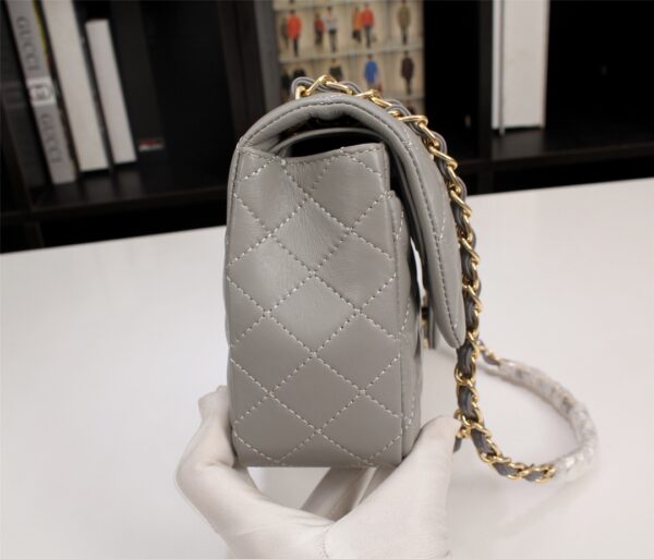 CHANEL CLASSIC FLAP GRAY GOLD HARDWARE 25CM - Image 7