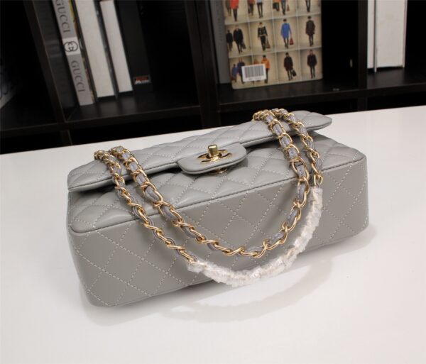 CHANEL CLASSIC FLAP GRAY GOLD HARDWARE 25CM - Image 8
