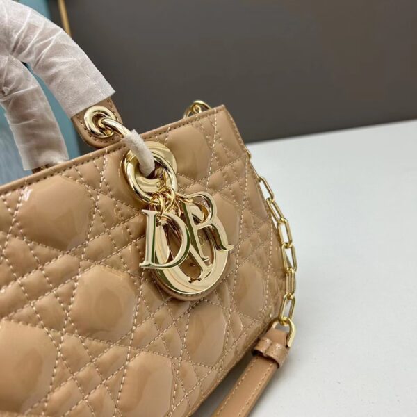 DIOR MEDIUM LADY D JOY BAG CANNAGE BEIGE 26CM M0540ONGE M51U - Image 5