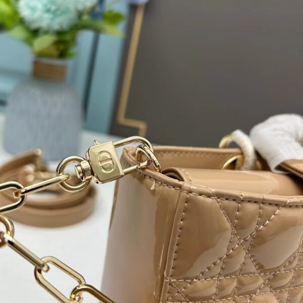 DIOR MEDIUM LADY D JOY BAG CANNAGE BEIGE 26CM M0540ONGE M51U - Image 7