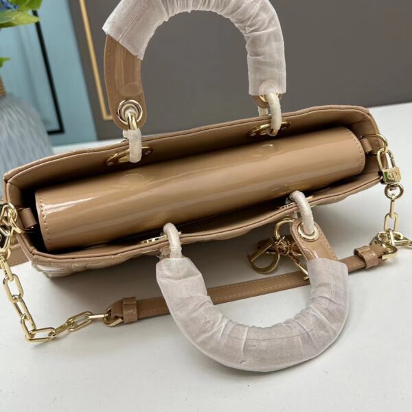 DIOR MEDIUM LADY D JOY BAG CANNAGE BEIGE 26CM M0540ONGE M51U - Image 8