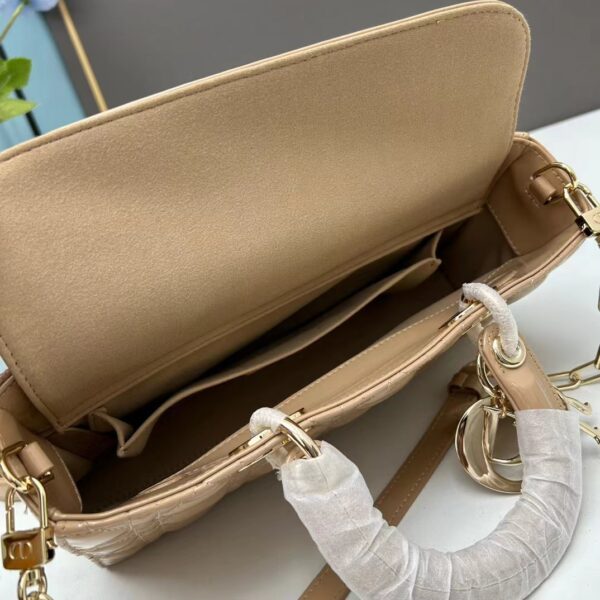 DIOR MEDIUM LADY D JOY BAG CANNAGE BEIGE 26CM M0540ONGE M51U - Image 9