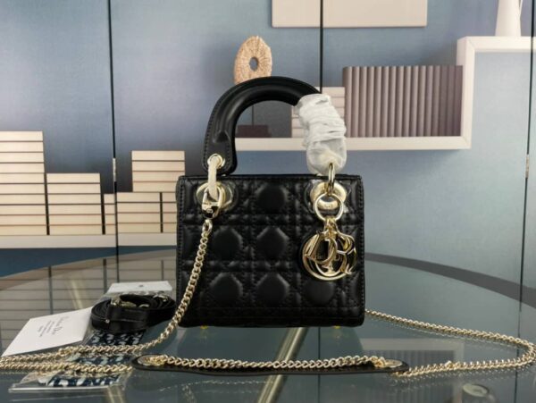 DIOR MINI LADY BAG CANNAGE BLACK 17CM M0505ONGE M900 - Image 3