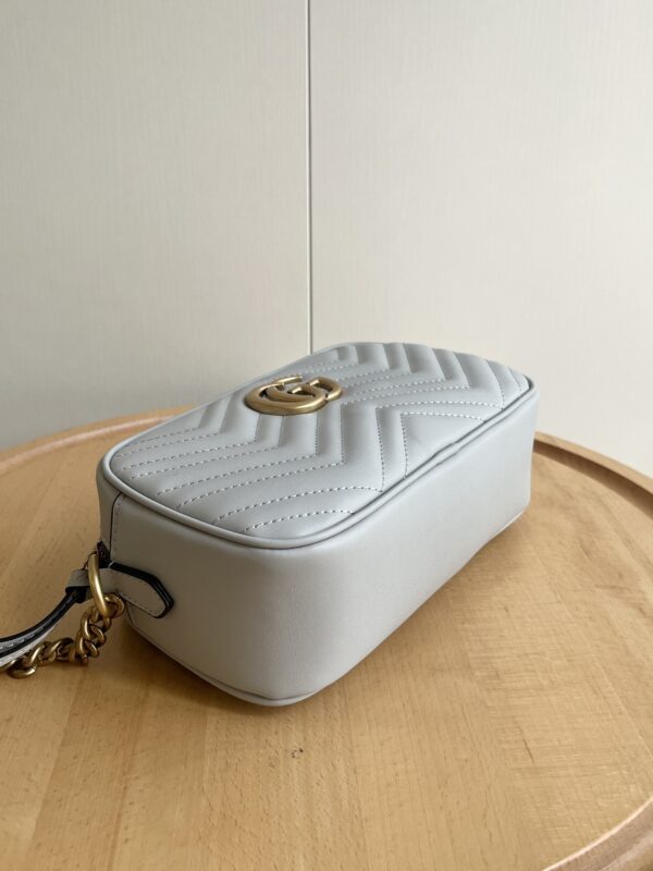 GUCCI GG MARMONT SMALL SHOULDER BAG LIGHT GREY 24CM 447632 AABZB 1712 - Image 7