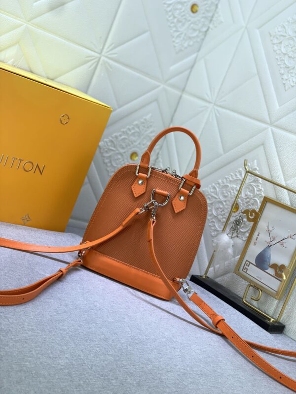 LOUIS VUITTON ALMA BACKPACK EPI LEATHER ORANGE 20CM M25104 - Image 8
