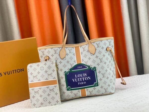 LOUIS VUITTON NEVERFULL MM MONOPANAME COATED CANVAS OCHER 32CM M23501 - Image 2