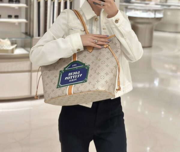 LOUIS VUITTON NEVERFULL MM MONOPANAME COATED CANVAS OCHER 32CM M23501 - Image 12
