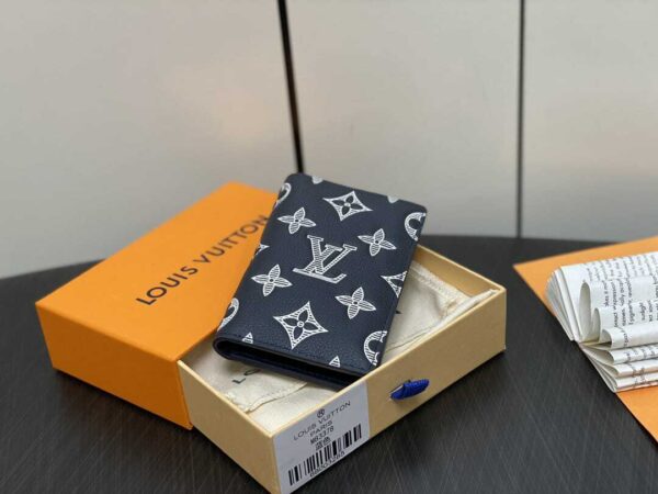 LOUIS VUITTON POCKET ORGANIZER MONOGRAM LEATHER NAVY BLUE 7CM M83378 - Image 8