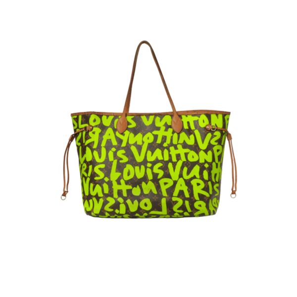 LOUIS VUITTON NEVERFULL GM GRAFFITI TOTE BAG GREEN NEON 40CM