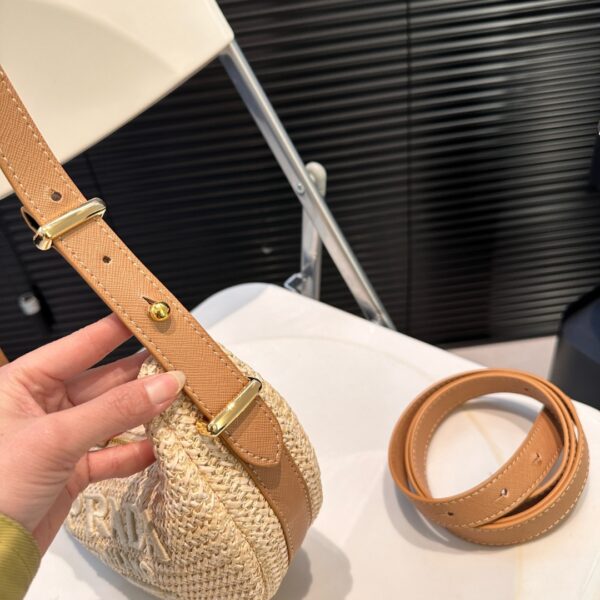 PRADA ARQUÉ CROCHET SHOULDER BAG NATURAL 22CM 1BC194 2M2T F0018 V OUO - Image 5