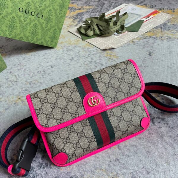 GUCCI OPHIDIA GG BELT BAG PINK 752597 FADIC 9759 - Image 7
