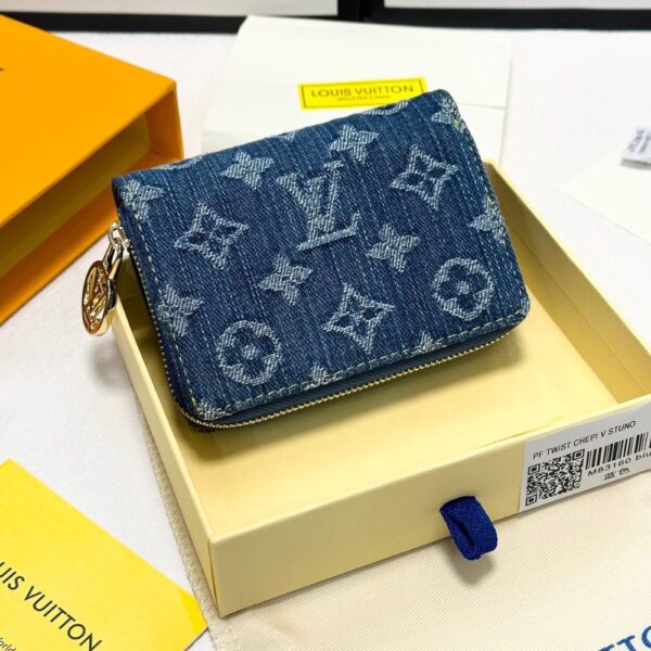 LOUIS VUITTON LOU WALLET MONOGRAM DENIM BLUE 11CM M83160 - Image 4