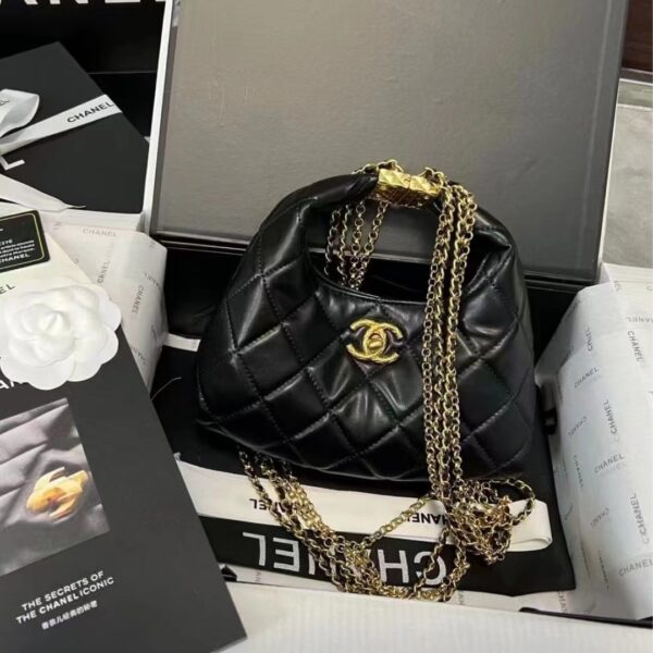 CHANEL 24A LIMITED EDITION TASSEL CHAIN HOBO BAG IN BLACK 20CM - Image 2