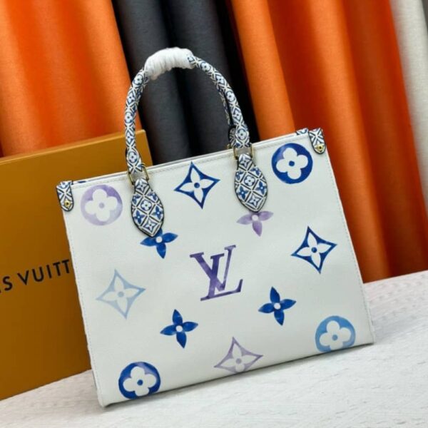 LOUIS VUITTON BY THE POOL ON THE GO PM TOTE BAG BLUE 34CM - Image 3