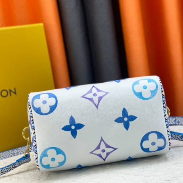 LOUIS VUITTON SPEEDY BANDOULIÈRE WHITE BLUE 25CM - Image 3