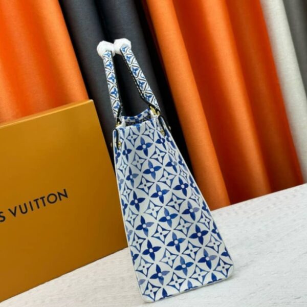 LOUIS VUITTON BY THE POOL ON THE GO PM TOTE BAG BLUE 34CM - Image 4