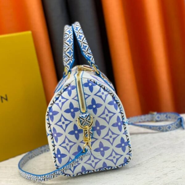 LOUIS VUITTON SPEEDY BANDOULIÈRE WHITE BLUE 25CM - Image 5