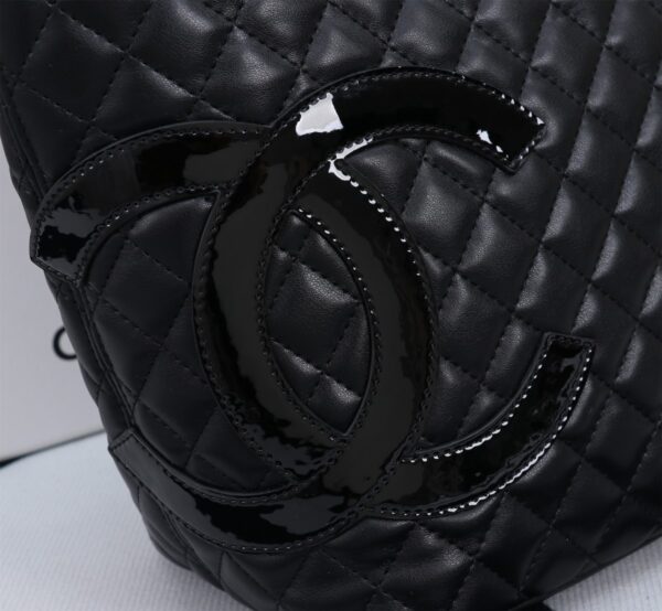 CHANEL LEATHER QUILTED LARGE CAMBON TOTE BLACK 41CM - Image 5