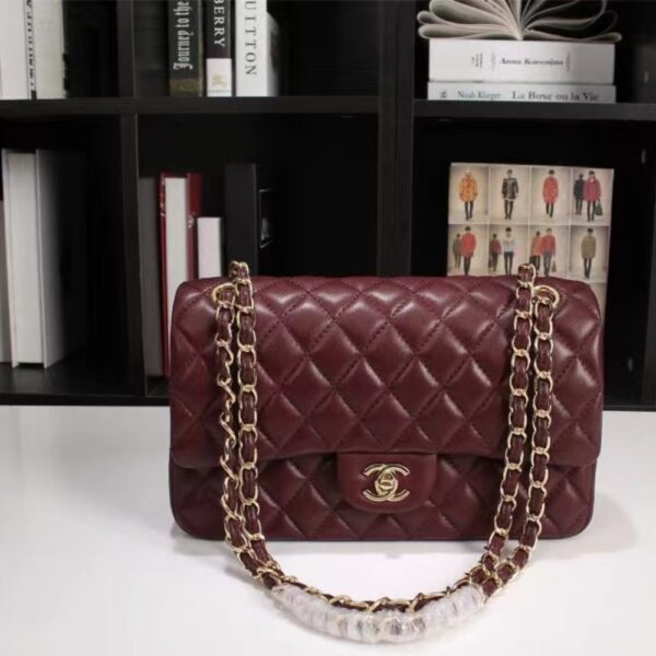 CHANEL CLASSIC HANDBAG RED 25CM - Image 2