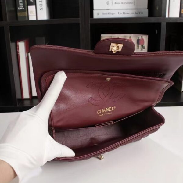CHANEL CLASSIC HANDBAG RED 25CM - Image 3