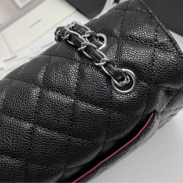 CHANEL CLASSIC FLAP SLIVER HARDWARE BLACK 33CM - Image 4
