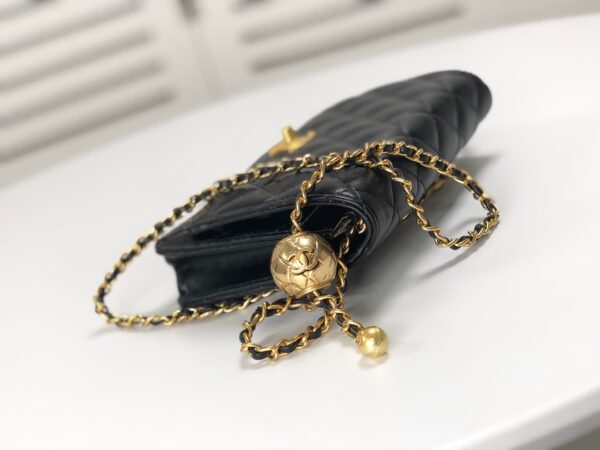 CHANEL WOC FALP PEARL CRUSH BAG WITH CHAIN BLACK 19CM - Image 3