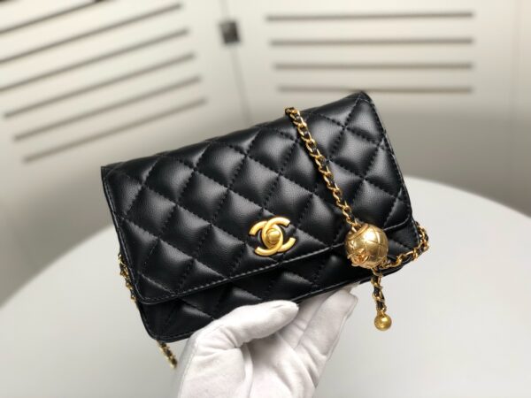CHANEL WOC FALP PEARL CRUSH BAG WITH CHAIN BLACK 19CM - Image 6