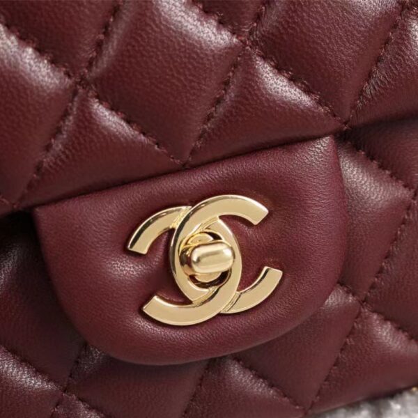 CHANEL CLASSIC HANDBAG RED 25CM - Image 5