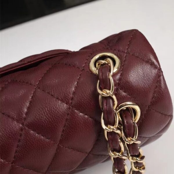 CHANEL CLASSIC HANDBAG RED 25CM - Image 7