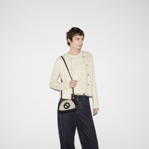 GUCCI BLONDIE MINI SHOULDER BAG NATURAL BLACK 22CM 815700 HAAKF 2546 - Image 7