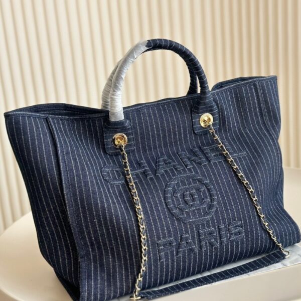 CHANEL SHOPPING BAG DARK BLUE 33CM AS3351 B17399 NZB99 - Image 2