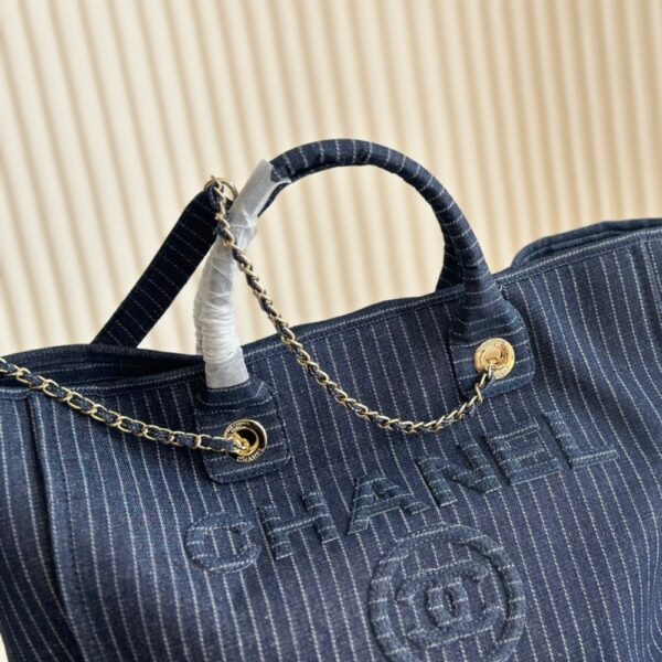 CHANEL SHOPPING BAG DARK BLUE 33CM AS3351 B17399 NZB99 - Image 7