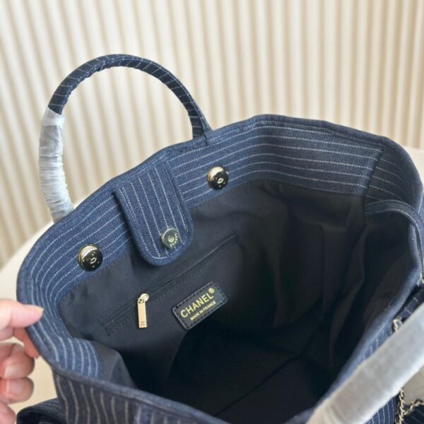 CHANEL SHOPPING BAG DARK BLUE 33CM AS3351 B17399 NZB99 - Image 9