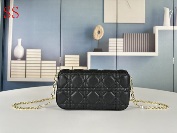DIOR LADY DIOR PHONE POUCH BLACK 19CM S0977ONMJM900 - Image 4