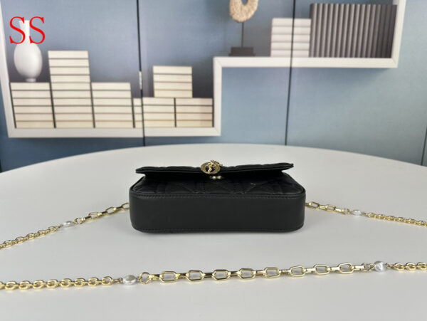 DIOR LADY DIOR PHONE POUCH BLACK 19CM S0977ONMJM900 - Image 7