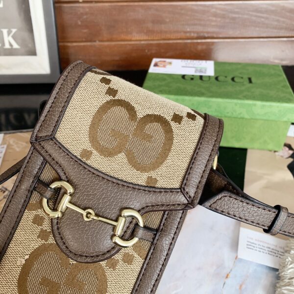 GUCCI HORSEBIT 1955 PHONE BAG MINI JUMBO BAG BEIGE 18CM - Image 4