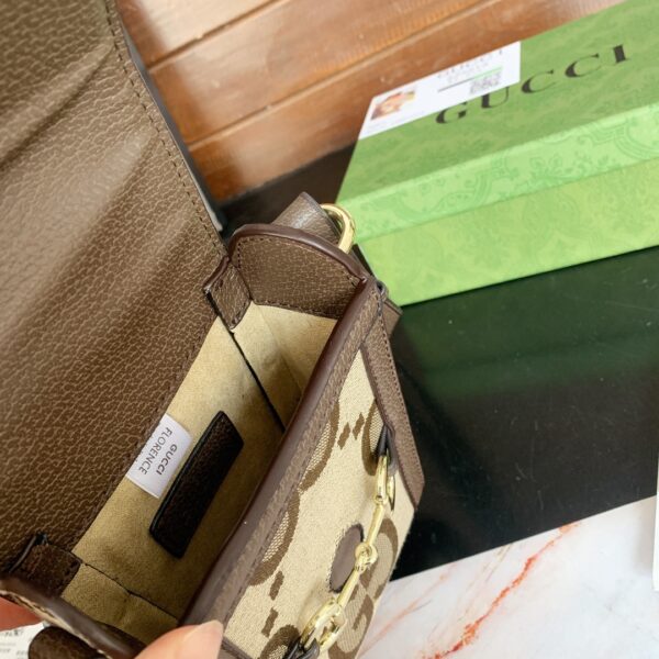 GUCCI HORSEBIT 1955 PHONE BAG MINI JUMBO BAG BEIGE 18CM - Image 7