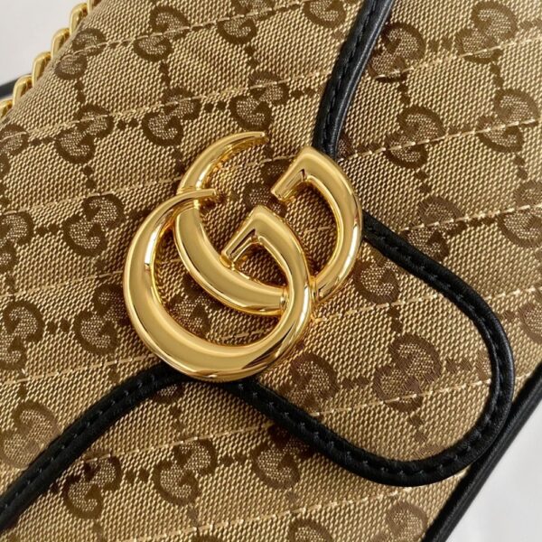 GUCCI GG MARMONT SHOULDER BAG BEIGE BLACK 26CM 443497 HVKEG 9772 - Image 3