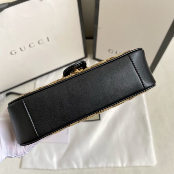 GUCCI GG MARMONT SHOULDER BAG BEIGE BLACK 26CM 443497 HVKEG 9772 - Image 6