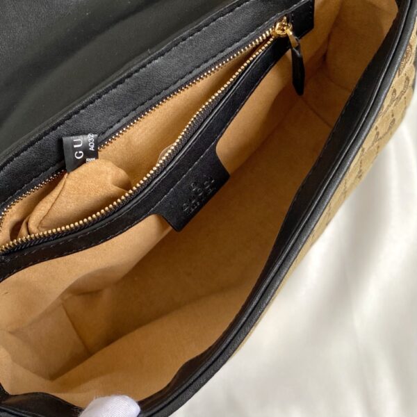 GUCCI GG MARMONT SHOULDER BAG BEIGE BLACK 26CM 443497 HVKEG 9772 - Image 8