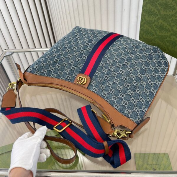 GUCCI OPHIDIA SMALL SHOULDER BAG BLUE 42CM - Image 4