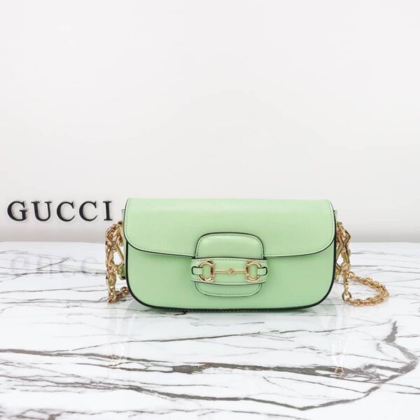GUCCI HORSEBIT 1955 SMALL SHOULDER BAG LEATHER MINT GREEN 24CM 735178 AACPL 1941 - Image 6