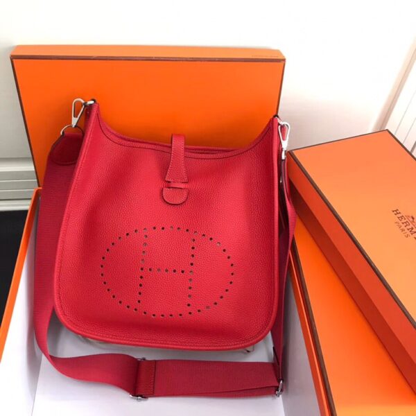 HERMES CLEMENCE EVELYNE PM 30CM RED - Image 9