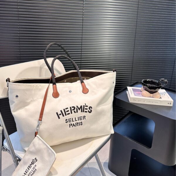 HERMES FOURRE TOUT DU CAVALIER BAG WHITE 42CM - Image 2