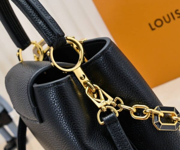 LOUIS VUITTON CAPUCINES BB BAG WITH CHARM BLACK 27CM - Image 7