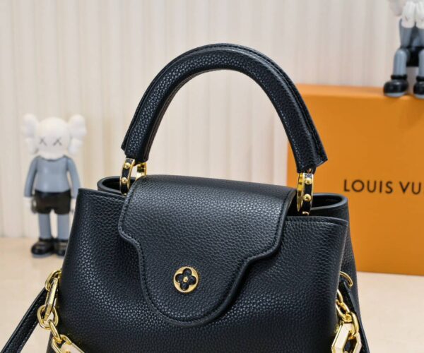 LOUIS VUITTON CAPUCINES BB BAG WITH CHARM BLACK 27CM - Image 10